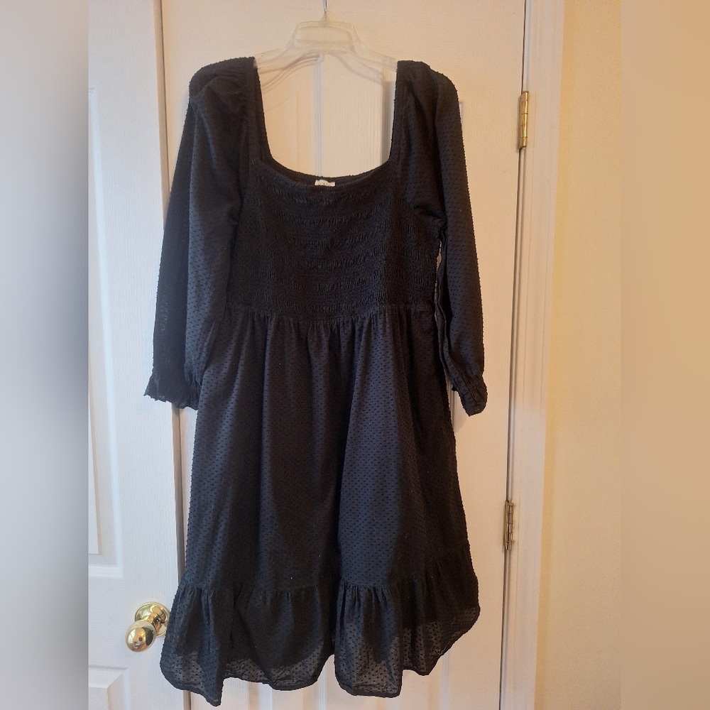 J Crew Black 3/4 Sleeve Dress